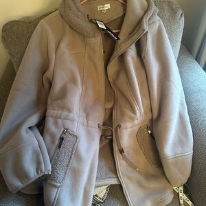 Avenue Fleece Jacket with Faux Fur NWT